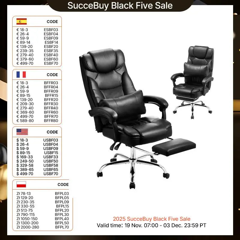 Bureaustoel – Office Chair – Ergonomische Stoel – Kantoorstoel – Desk Chair – Verstelbare Rugleuning tot 135° – Hoogwaardig PU Leer & Metalen Onderstel tot 136 kg
