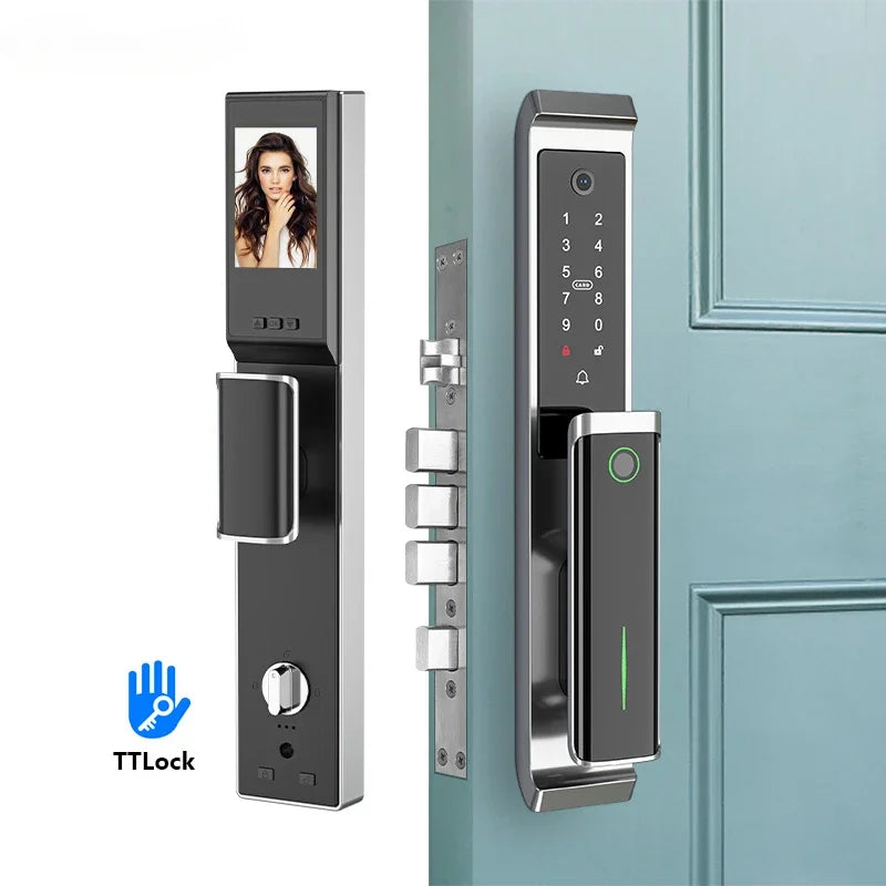 Deurslot – Slim Deurslot – Elektronisch Slot – Smart Lock – Vingerafdrukslot – Aluminiumlegering – Bluetooth Connectiviteit - 30x300 - 6068