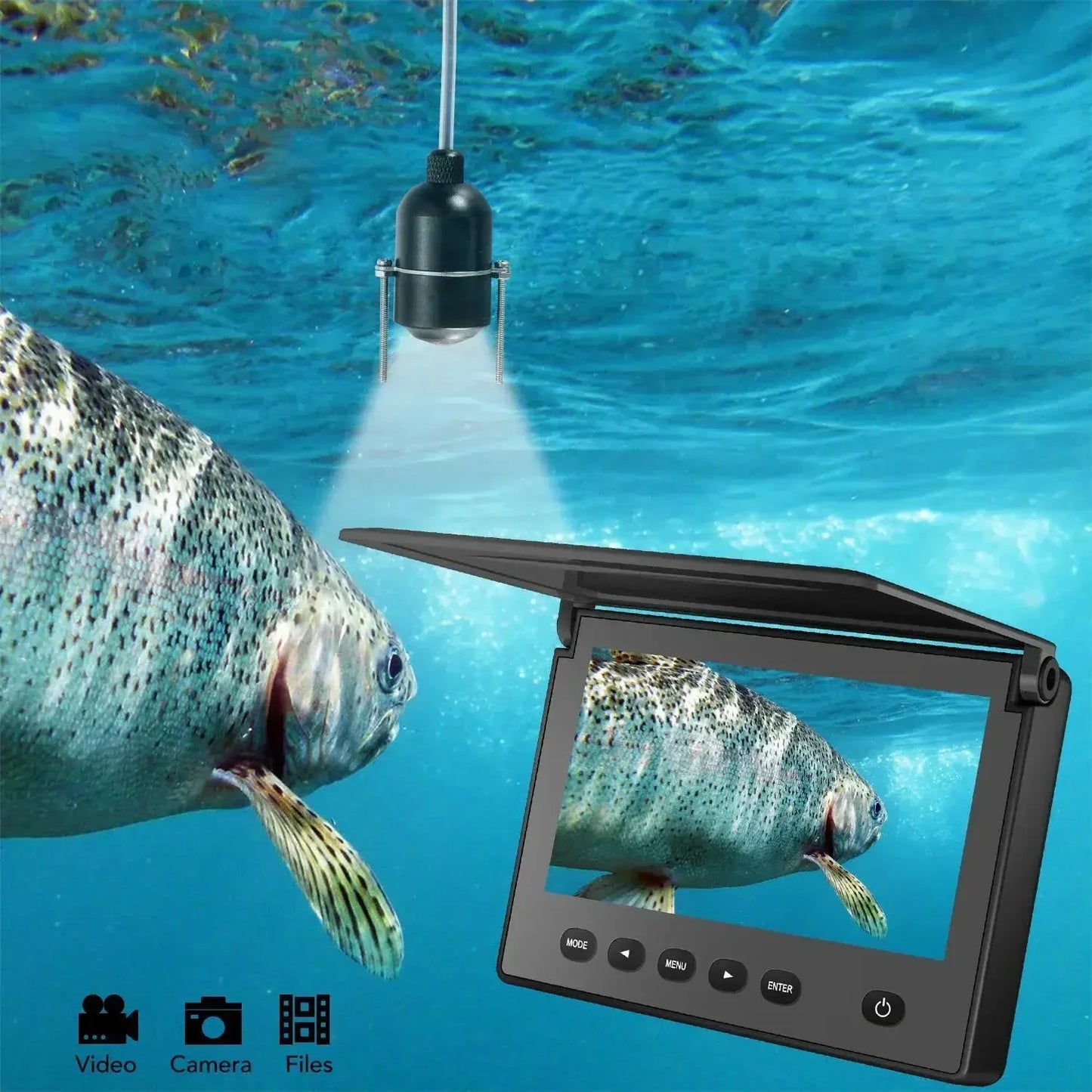 Onderwatercamera – Viscamera – Inspectiecamera – Duikcamera – Zwemcamera – 4,3 inch LCD-scherm – 20 Meter Kabel