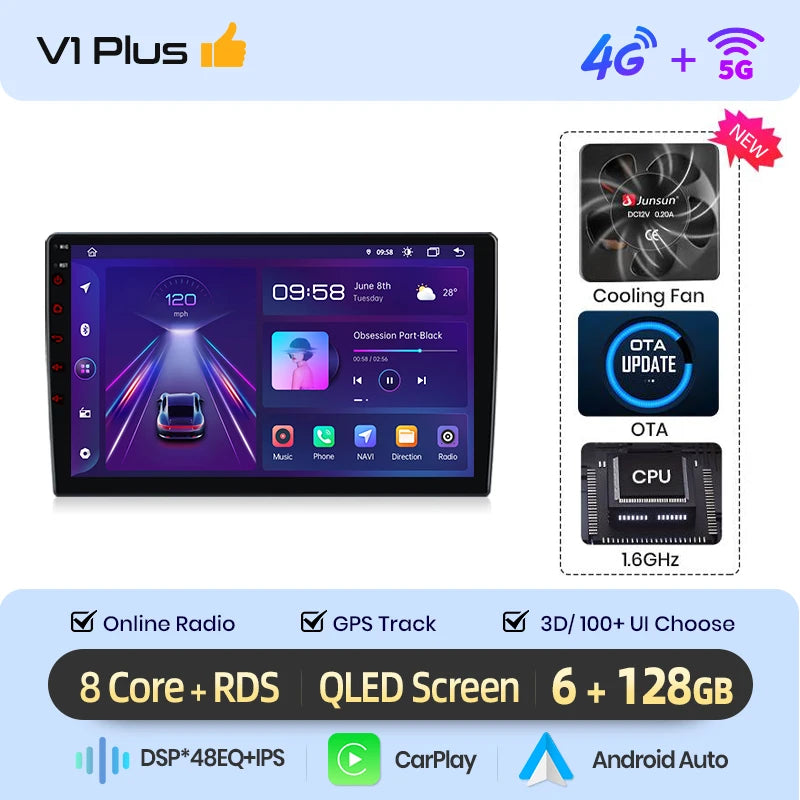 Android Multimediasysteem – Auto Radio – Navigatie – Autoradio – Multimedia Unit – 9 Inch IPS Touchscreen – Draadloos CarPlay & Android Auto