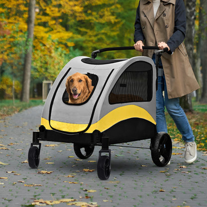 Dierenwagen – Huisdierbuggy – Hondenwagen – Kattenbuggy – Ruim Comfortabel Interieur – Veilig Stabiel Frame