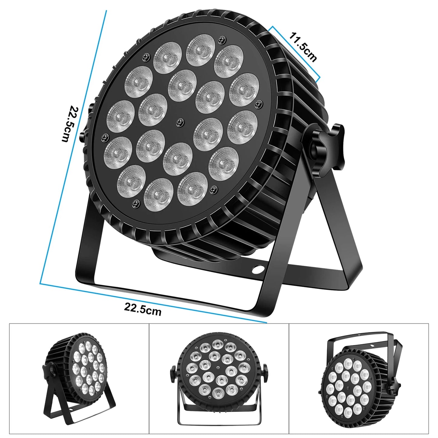 LED Par Verlichting – LED Spot – Podiumlamp – DJ Licht – Disco Licht – 200W Vermogen – RGBW Kleurmix Met DMX512 Bediening - QUORE