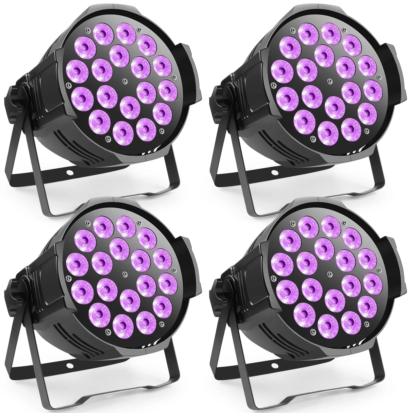 LED Par Licht – RGBW LED Spot – Stage Licht – DJ Verlichting – Discotheek Lamp – Set Van 4 Met DMX512 – 16,7 Miljoen Kleuren – 110W Power