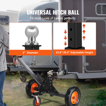 Aanhanger Dolly – Trailer Dolly – Trek Dolly – Verplaats Dolly – Verstelbare Hoogte – Draagvermogen 680 Kg – Pneumatische Wielen