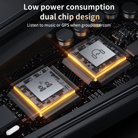 Motocycle Intercom - Helmet Intercom - Motorcycle Helmet Headset - Bluetooth Helmet Intercom - Helmet - Motorcycle Accessories - 10 Riders - 2000M - for Calling, Music Sharing, Dual Chip, FM Radio