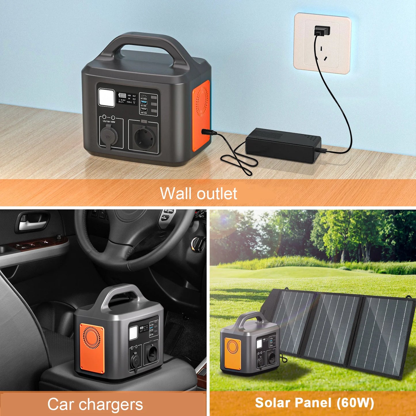Draagbare Power Station – Mobiele Accu – Noodstroom – Camping Accu – 538,7Wh Capaciteit – 600W AC Uitgang