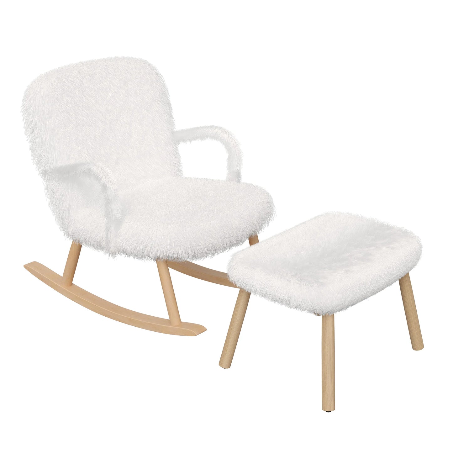 Schommelstoel – Schommelstoel Met Armleuningen – Relaxstoel – Comfortabele Stoel – Ergonomisch Ontwerp – Hout En Metalen Accenten