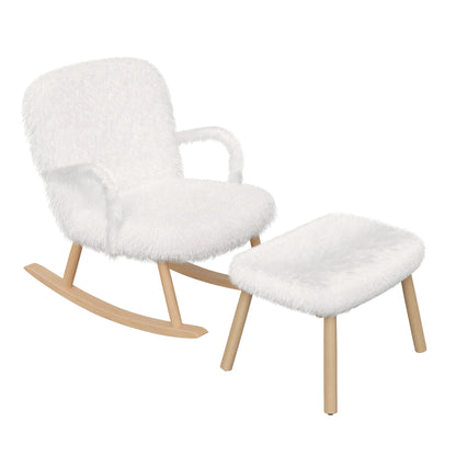 Schommelstoel – Schommelstoel Met Armleuningen – Relaxstoel – Comfortabele Stoel – Ergonomisch Ontwerp – Hout En Metalen Accenten