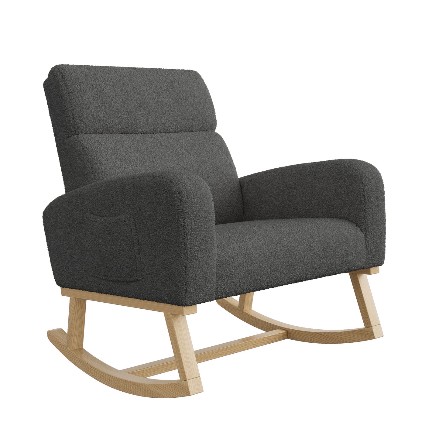 Schommelstoel – Relaxstoel – Schommelzetel – Loungestoel – Zachte Teddy Velvet – Ergonomische Rugleuning – 14 Cm Dikke Spons