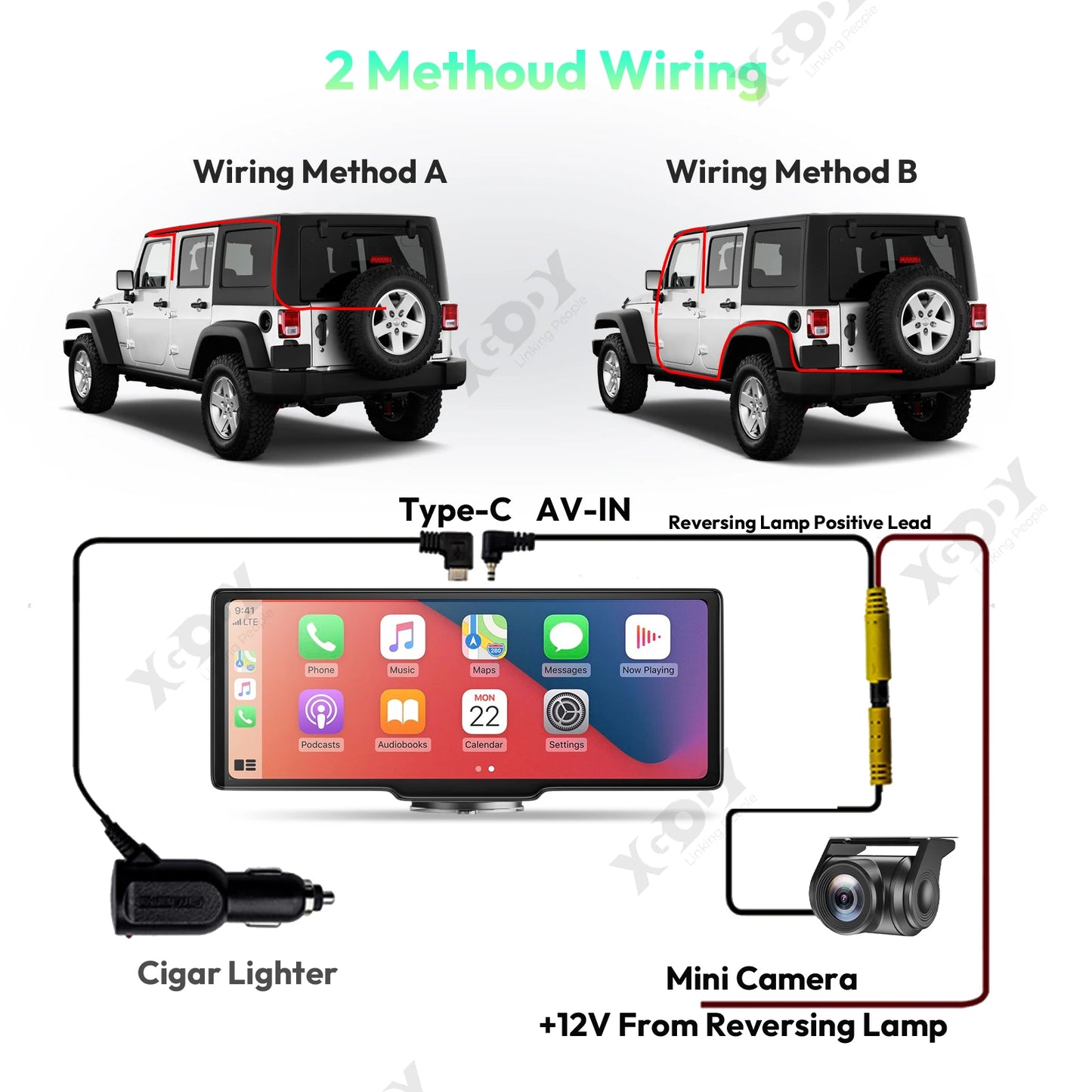 Dashcam Spiegel - Navigatiesysteem Auto - Dashcam voor auto - GPS Navigatie - Draadloze - 4K DVR - Bluetooth Audio - ADAS Systeem - 10.26" - Achteruitrijcamera