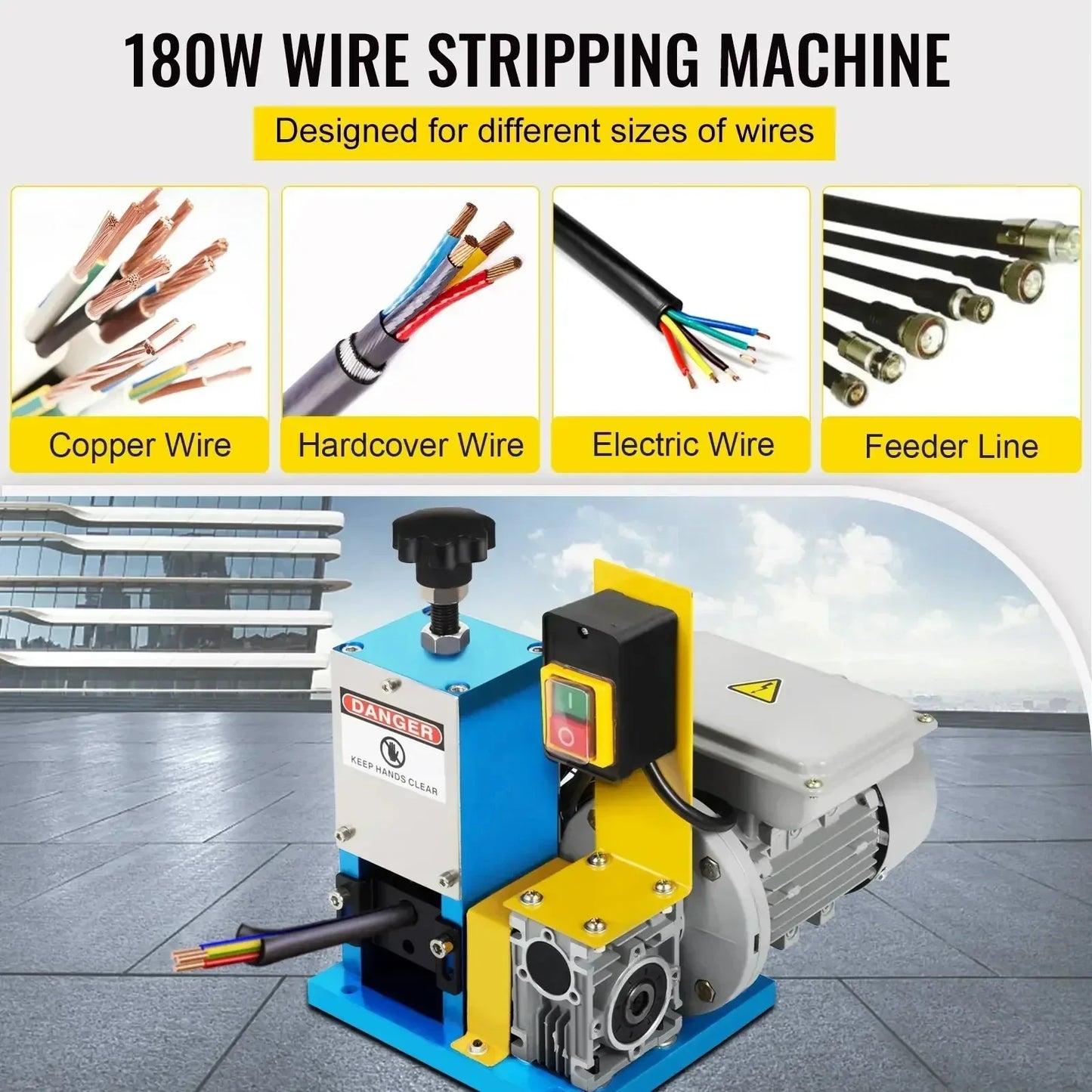 Elektrische Kabelstripmachine – Kabelstripper – Draadstripper – Kabelstripper Machine – Geschikt Voor 1,5-25 Mm Kabels – 180W Motor – Aluminium Behuizing