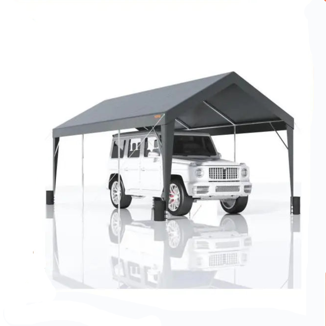 Garagetent - Partytent - Carport Tent - Tent - 10x20ft - Waterdichte - met Versterkt Stalen Frame - UV-bestendige - Auto Overkapping - PE Doek - Palen + 4 Zandzakken - Garage Tent - voor Buiten - Wit