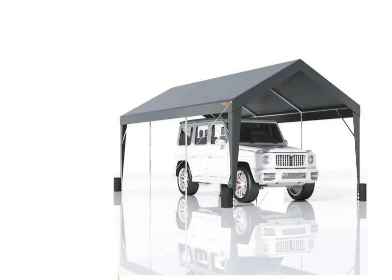 Garagetent - Partytent - Carport Tent - Tent - 10x20ft - Waterdichte - met Versterkt Stalen Frame - UV-bestendige - Auto Overkapping - PE Doek - Palen + 4 Zandzakken - Garage Tent - voor Buiten - Grijs