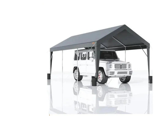 Garagetent - Partytent - Carport Tent - Tent - 10x20ft - Waterdichte - met Versterkt Stalen Frame - UV-bestendige - Auto Overkapping - PE Doek - Palen + 4 Zandzakken - Garage Tent - voor Buiten - Grijs
