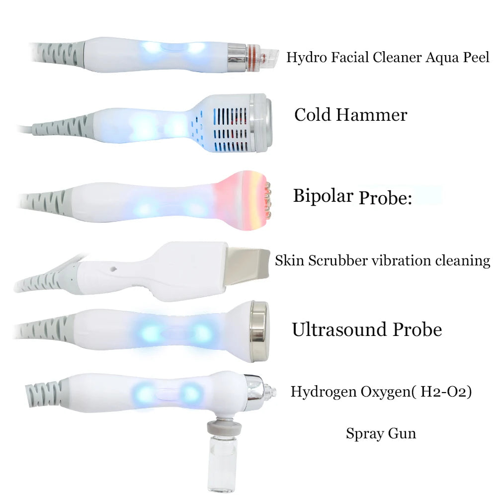 Hydro Dermabrasie Machine – Microdermabrasie Apparaat – Huidverzorging Apparaat – Gezichtsreiniging Machine – LED Lichttherapie – 6-in-1 Multifunctioneel – ABS Kunststof, EU Stekker - QUORE