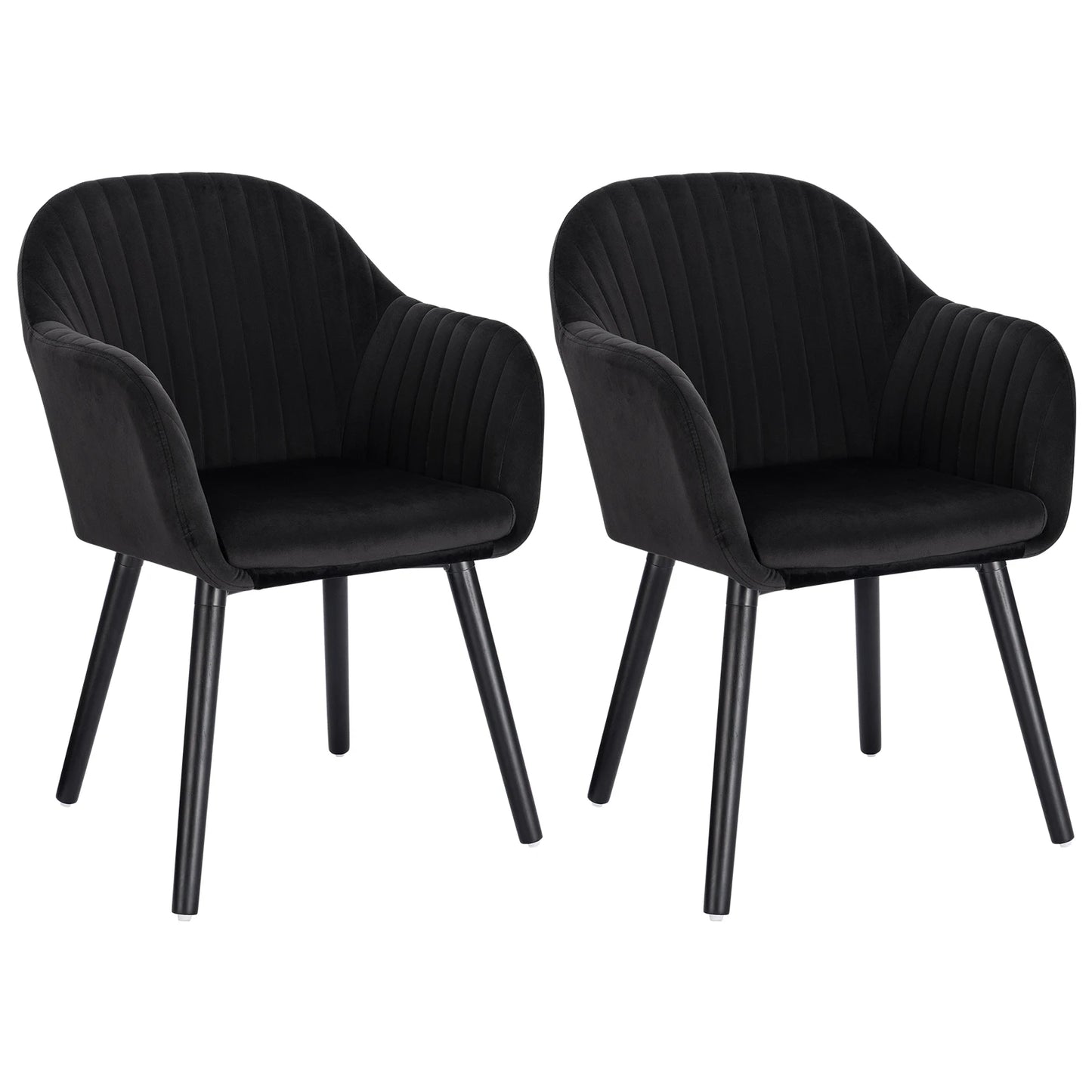 Eetkamerstoel – Stoel Met Armleuningen – Velvet Stoel – Comfortabele Stoel – Ergonomisch Design – Stevig Houten Frame – Antislip Voetdoppen
