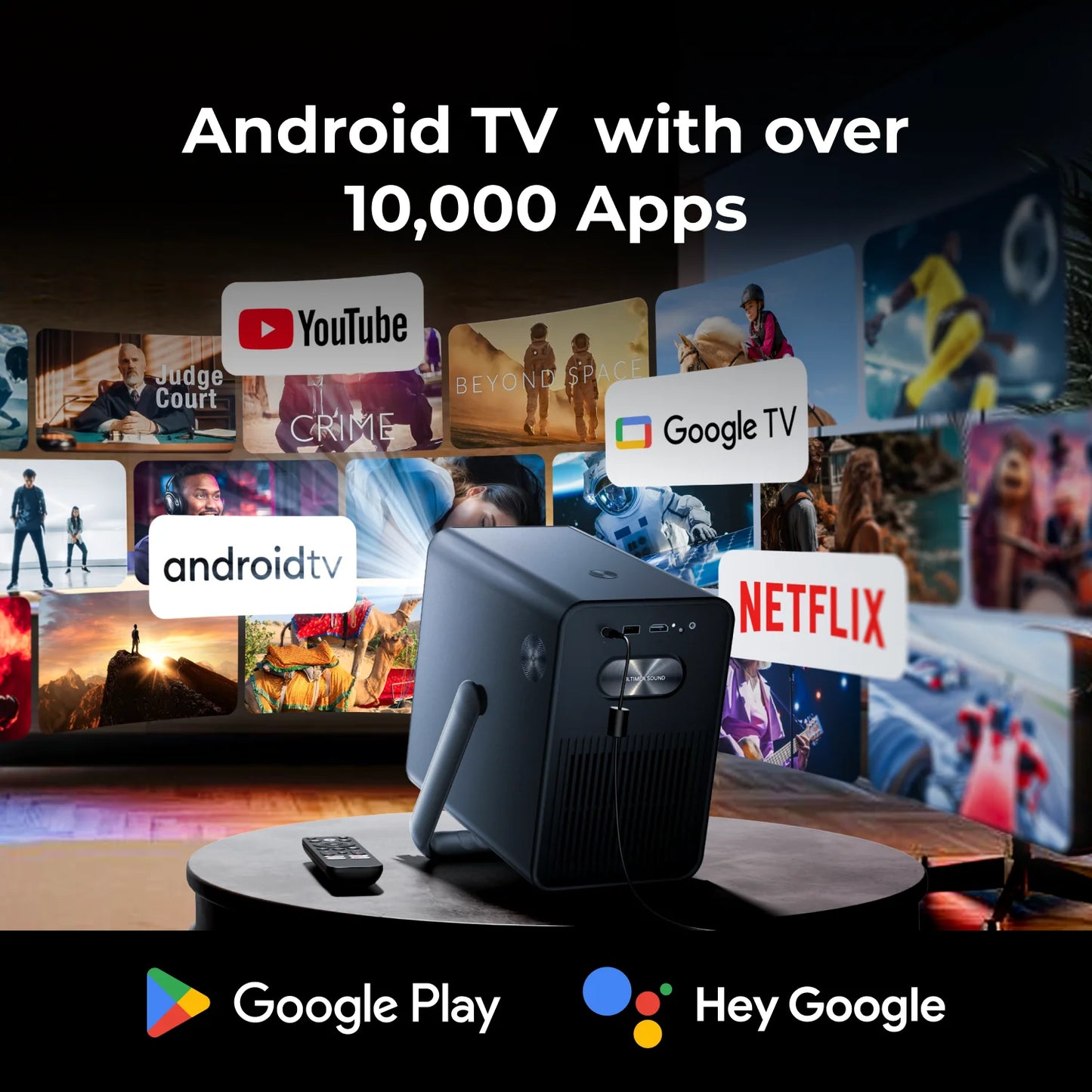 Projector – Beamer – Home Cinema Projector – Android Projector – Full HD Projector – 1000 ANSI Lumen – Dolby Audio 20W Speakers