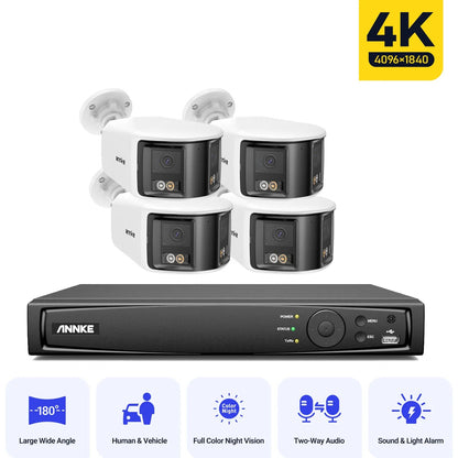 IP Cameraset – Beveiligingscamera – Surveillance Camera – Bewakingscamera – AI Beweging Detectie Met Nachtzicht - Buitenbeveiliging - 180° Ultrabreed Dual-Lens