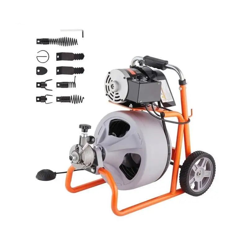 Ontstoppingsmachine – Drain Cleaner – Afvoerontstopper – Kabelmachine – Vetverwijderaar – 23 Meter Kabel – Automatische Kabelvoeding - 100FT - QUORE