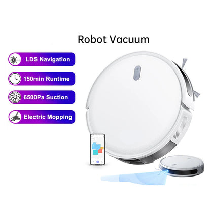Robot vacuum cleaner with mopping function - Robot vacuum cleaner - Mopping robot - 6500Pa - Suction power - LiDAR navigation - App - Voice control - 150 min battery life - HEPA filter - 33x33x8.3cm