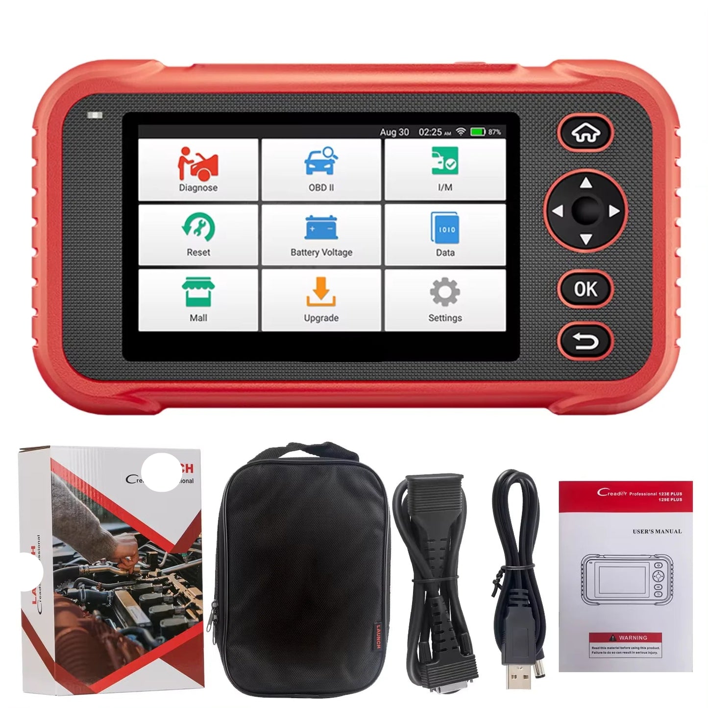 CRP129E Plus Auto Diagnosetool – OBD2 Scanner – Code Reader – Foutcode Uitlezer – Diagnose Scanner – 8 Resetfuncties – 5 Inch Kleuren Display