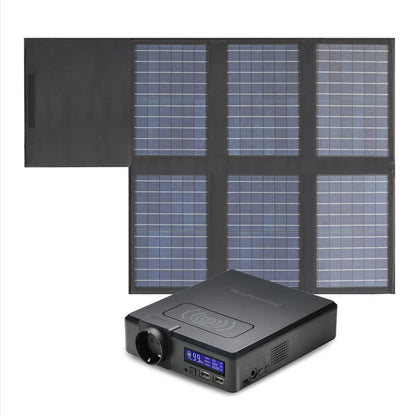 Solar Generator - met 60W Zonnepaneel - Powerstation - Stroomgenerator - Draagbare - 200W – 41600mAh - Powerbank - USB, USB-C & DC Output – Voor Laptop, Camping & Noodstroom - QUORE