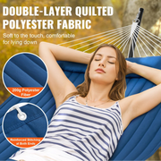 Hangmat - voor twee personen - met standaard - licht parachutestof - 55.1x 74.8cm - tot 217kg - Blauw - QUORE