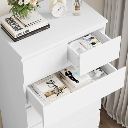 Getone Chest of Drawers Bedroom, Tall Chest of Drawers with 7 Drawers, Bedroom Furniture Storage Cupboard Cabinet  Bedroom Dresser, for Living Room Hallway 60x40x119cm - QUORE