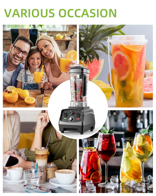 Blender - 2L Jar - Smoothie Maker - Blender Smoothie - 45000RPM - 2200W - 3HP - BPA Free - Gray