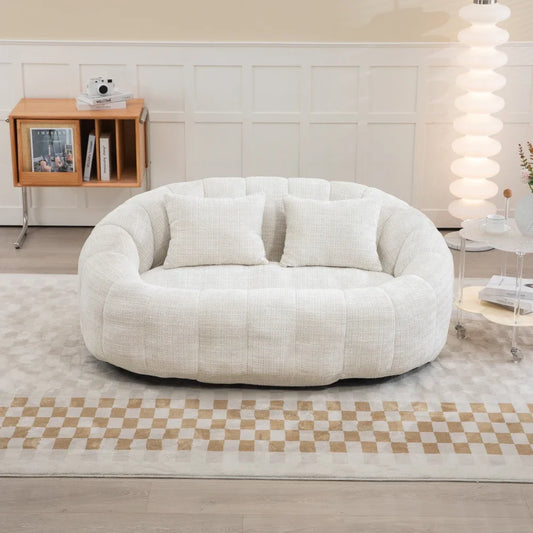 Zitzakbank – Zitzakstoel – Loungestoel – Loungebank – Zitzak – Beige Chenille – Hoogwaardig Schuim – Ruim Formaat 150x95x63 cm
