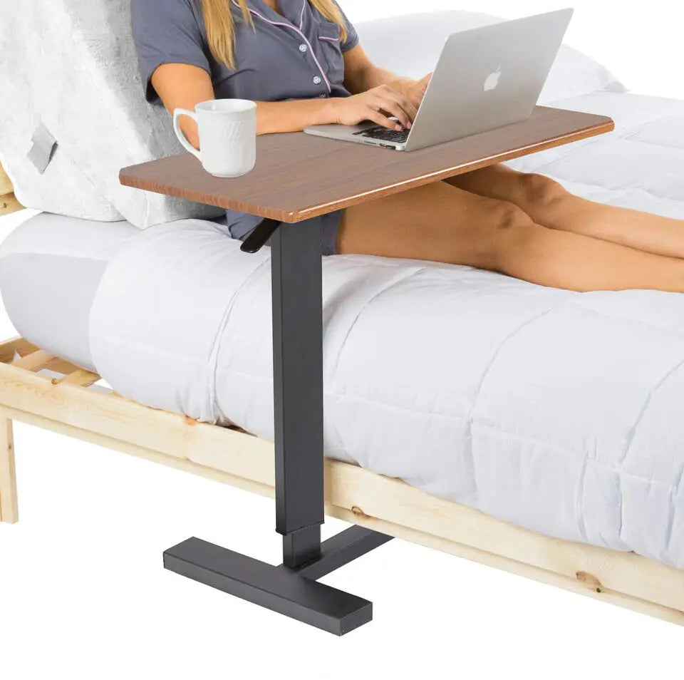 Groot laptopcomputerbureau - 80x40x89,5 cm - Rechthoekig staand bureau - Gaming en thuiskantoor - MDF-plaat tafelblad - Metalen ijzeren frame - Zwart - QUORE