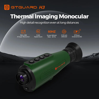 Thermal Imaging Monoculair – Warmtebeeld Monoculair – Nachtkijker – Infrarood Camera – 256×192 Pixel Resolutie – Micro-OLED Display