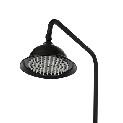 Douche - Regendouche - Douchewand - Douchekolom - Douchepanelen - Retro Douchekraan Set - Wandgemonteerde Regendouche met Verstelbare Douchestang & 3 Waterstanden - Zwart