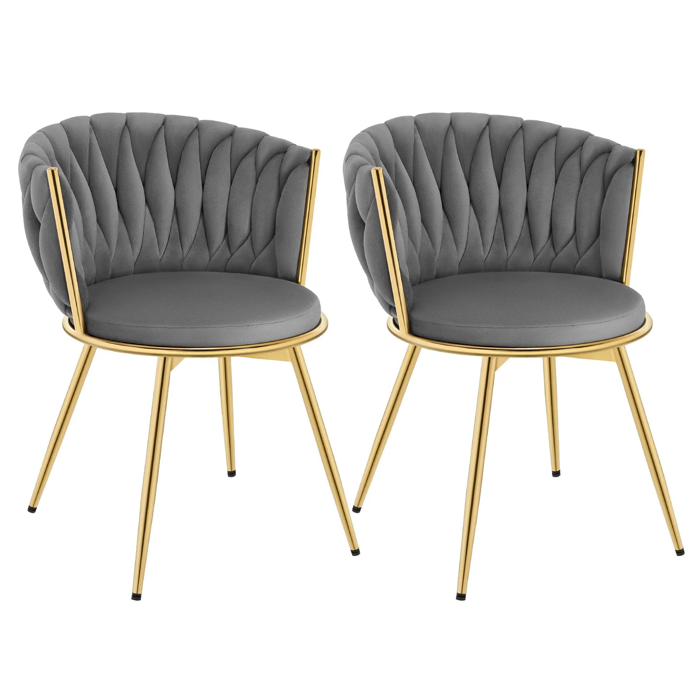 Draaibare Eetkamerstoelen – Eetkamerstoelen – Stoelen – Draaistoelen – Velvet Bekleding – 360° Draaibaar – Metalen Frame - Donkergrijs
