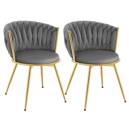 Draaibare Eetkamerstoelen – Eetkamerstoelen – Stoelen – Draaistoelen – Velvet Bekleding – 360° Draaibaar – Metalen Frame - Donkergrijs