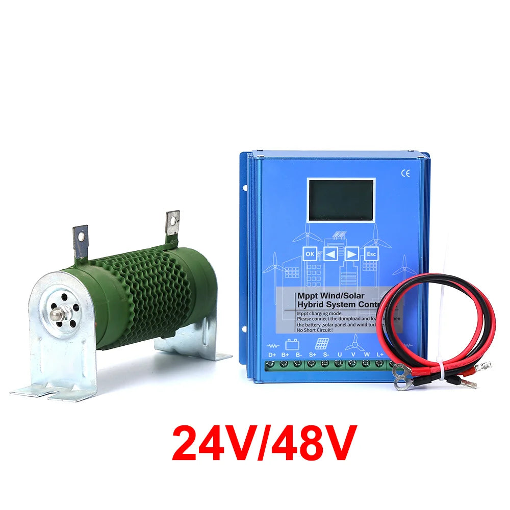 Hybride MPPT Wind- en Zonnelader – Laadregelaar – Solar Controller – Windcontroller – Batterijlader – 24V 48V Auto – 4000W Vermogen – LCD Display