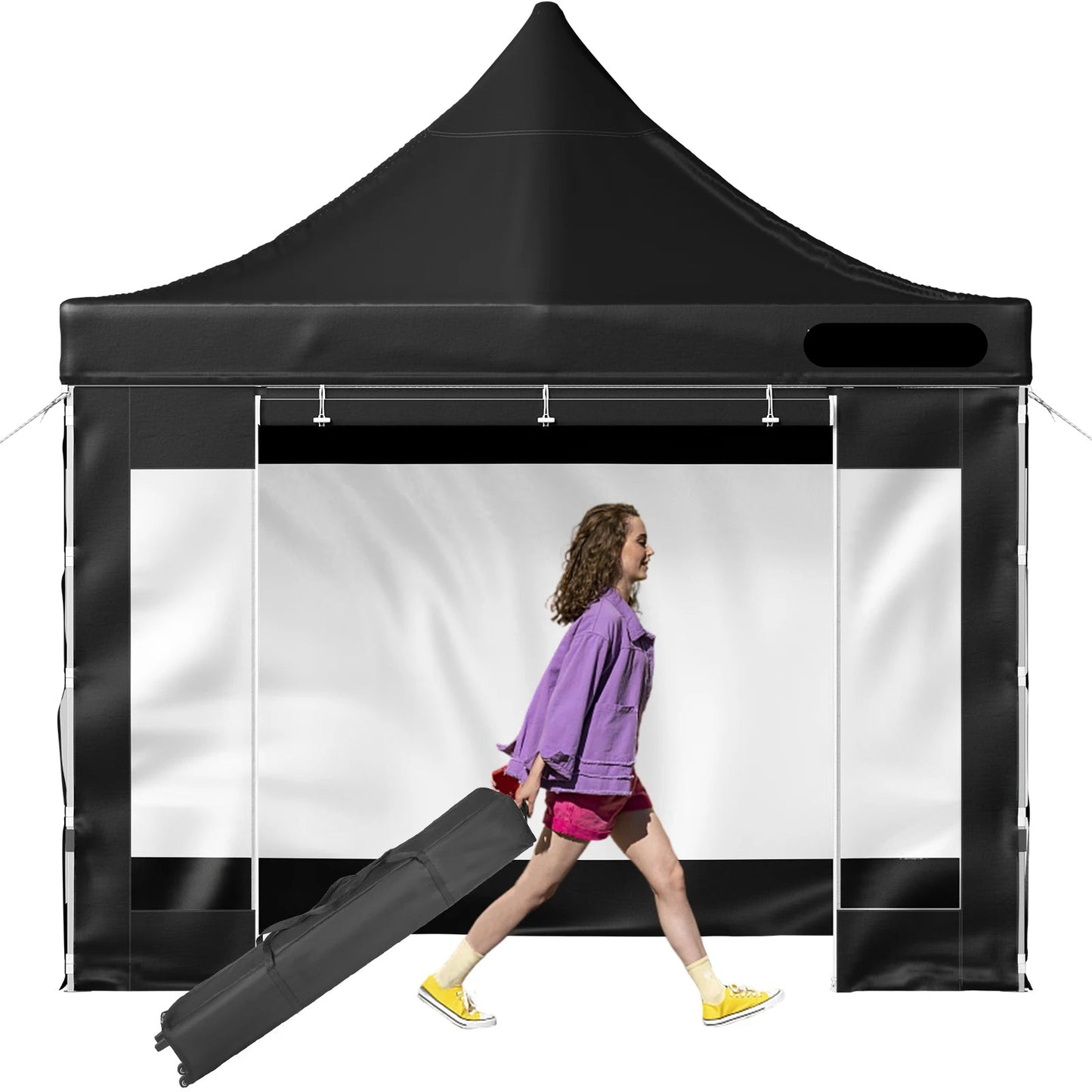 Party Tent - Opvouwbare - Pop-up Gazebo - Tuinpaviljoen - Waterdichte - 10x10FT - Afneembare Zijwanden - voor Feesten - Evenementen - Zwart