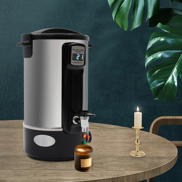 Elektrische Wassmelter - Wazsmelter - Kaarsen Maken - Kaarswas -   Verwarmingspot - 12L/1100W - 3,92 kg - Grijs