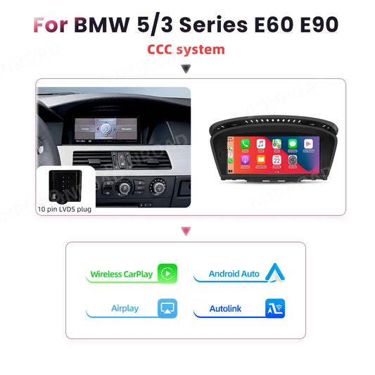 Draadloze CarPlay Touchscreen – Multimedia Systeem – Autoradio – Infotainment – Navigatie – 8.8 Inch Display – Wireless & Wired Apple CarPlay en Android Auto – GPS Ingebouwd - QUORE
