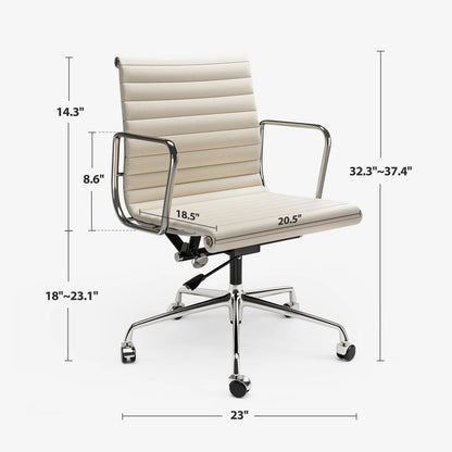 Bureaustoel – Office Chair – Bureaustoelen – Comfortabele Stoel – Reception Chair – Verstelbare Zithoogte – Zachte Kunstlederen Bekleding