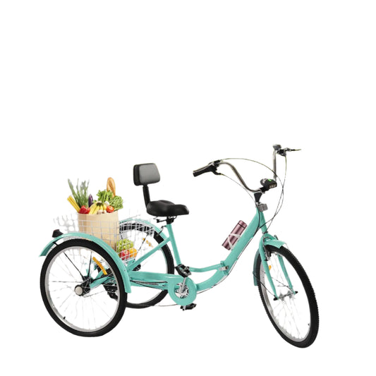 Driewieler – Driewiel Fiets – Driwieler – Driewielfiets – 7 Versnellingen – Stalen Frame – Inklapbaar Frame - Groen