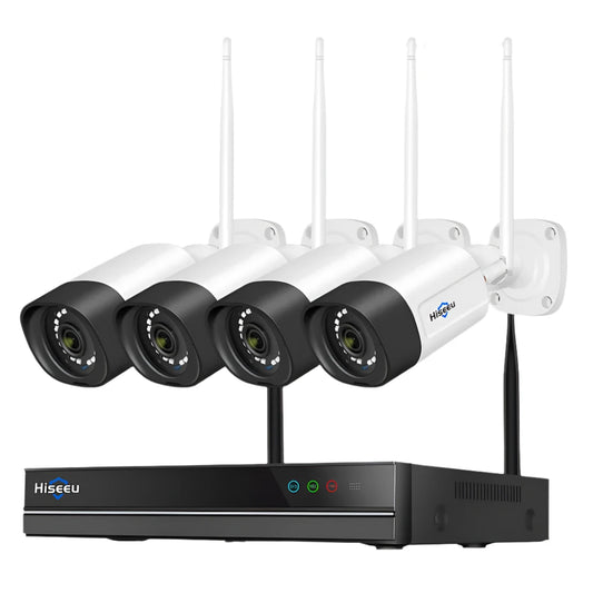 Beveiligingscamerasysteem - Bewakingscamera - Beveiligingscamera - 2K 5MP Camera - CMOS - Openlucht - 8 stuks- IP67 - Wit - QUORE