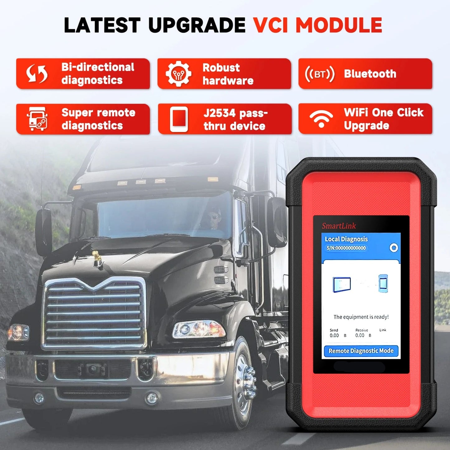 Professionele Diagnosetool – Scanner – Diagnoseapparaat – Truck Scanner – Vrachtwagen Diagnosticator – 10,1 Inch Touchscreen – Bluetooth Connectiviteit