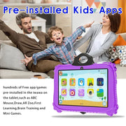 Kindertablet PRO MAX 2024 - Snelle 7 Inch Kindertablet - Vanaf 3 Jaar - Perfect Voor School - Ouderlijk Toezicht - Ook Voor Volwassenen - QUORE