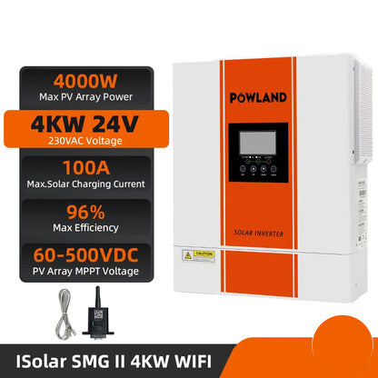 Hybride Zonnestroomomvormer – Solar Inverter – MPPT Laadregelaar – Acculader – Off-Grid Omvormer – Compact Design – Hoog Vermogen 4 kW 6,2 kW 11 kW – Max 160A Laadstroom – Wifi Monitoring
