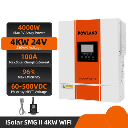 Hybride Zonnestroomomvormer – Zonne-Energie Omvormer – MPPT Regelaar – Batterijoplader – Off-Grid Inverter – 4kW Vermogen – Wifi Monitoring – 6500VA Piekvermogen