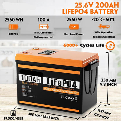 Lithium Batterij – Energieopslag – Noodstroom –24V - 100Ah - LiFePO4 Accu – Off-Grid – Hoge Capaciteit 100Ah – Waterdichte Behuizing IP67