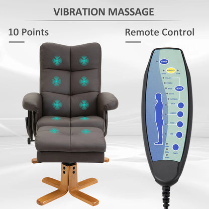 Massagestoel – Relaxstoel – Zitstoel – Stoel Met Massage – Kunstleer – Verstelbare Rugleuning – Uitschuifbare Voetensteun