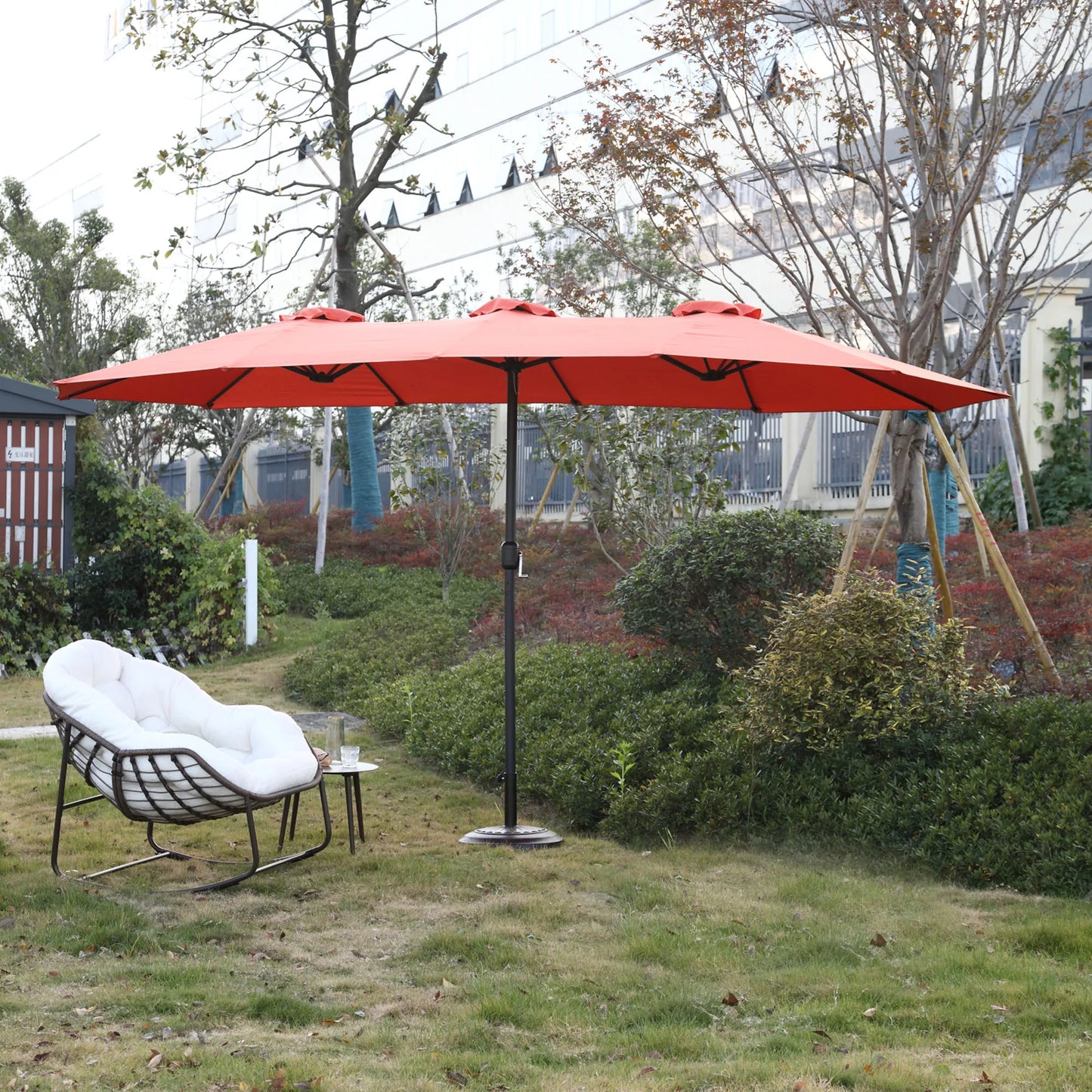 Terrasparasol – Tuinparasol – Balkonparasol – Zweefparasol – Waterdicht – 450 Cm Breed – 12 Stalen Baleinen
