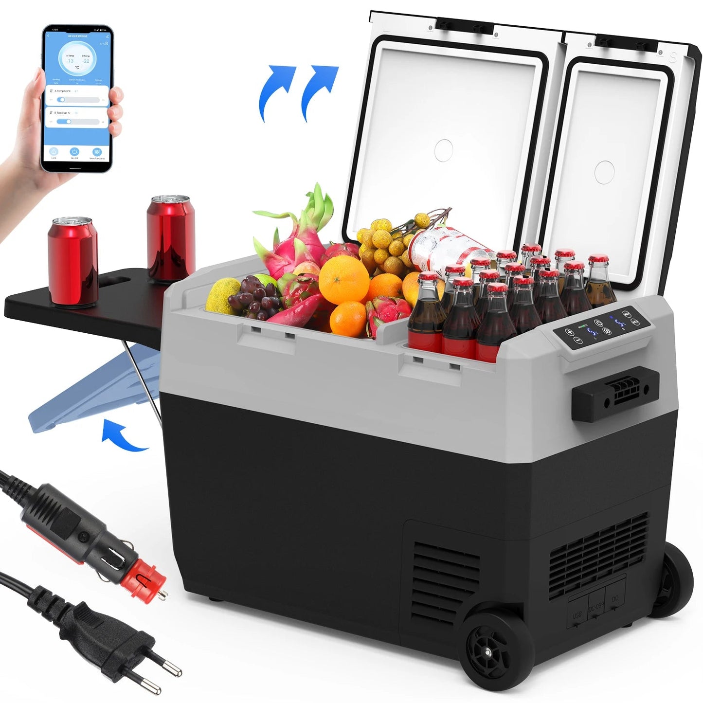 Compressor Koelbox – Draagbare Koelkast – Camping Koelbox – Mobiele Koelbox – Dual Zone Koelbox – Inhoud 32L – Temperatuurinstelling -20°C tot +20°C